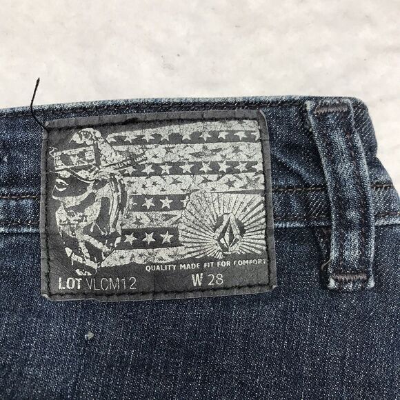 VOLCOM Solver Jean Men 28(28x28) Modern Straight Stretch Dark Wash Surfer - Picture 11 of 16